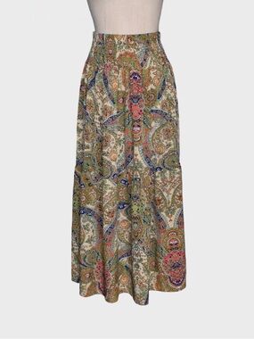 SHEIN Paisley Print Gathered Waist Maxi Skirt